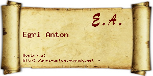 Egri Anton névjegykártya